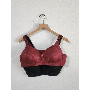 Prima Valentina Black Burgundy Lace 40C Bra Bundle of 2
